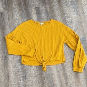 Charlotte Russe mustard crop sweater
